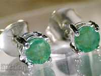 BEAUTIFUL EARRINGS WITH NATURAL EMERALDS