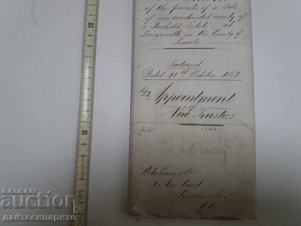 Auction  Very old document - 1889