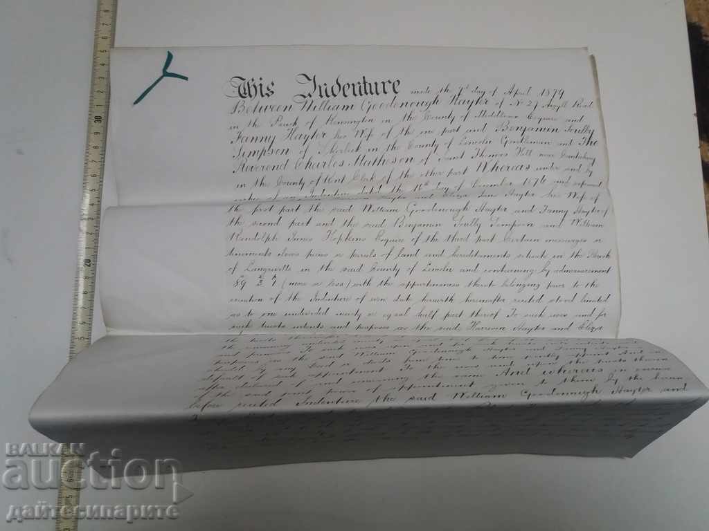 Delivery of Very old document - 1889