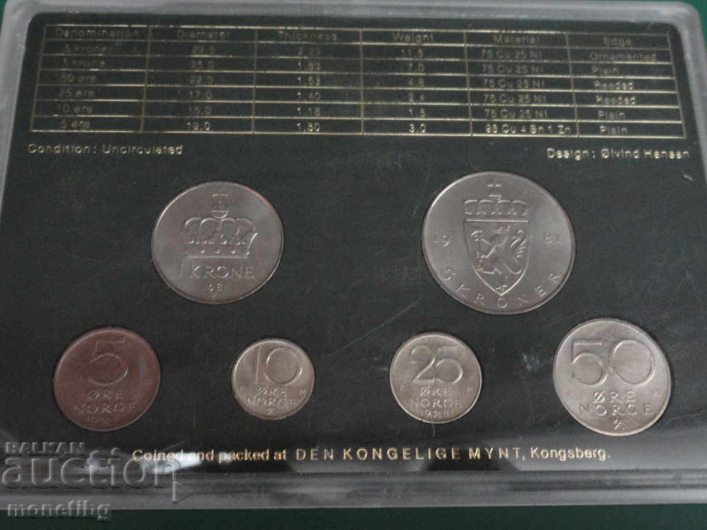 Norway 1981 - Set of exchange coins in a box with price 23.00 BGN | € 11.76 Norway 1981 - Set of exchange coins in a box with price 23.00 BGN | € 11.76
