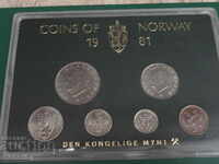 Норвегия 1981г. -  Сет разменни монети в кутия
