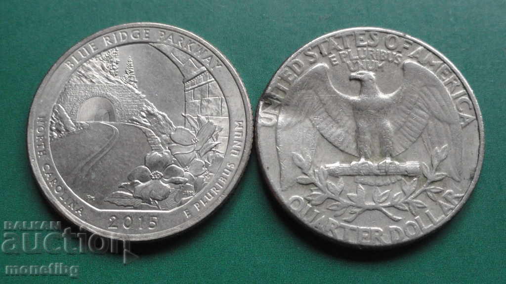Livrarea SUA 1974 și 2015 - Quarter Dollar Livrarea SUA 1974 și 2015 - Quarter Dollar
