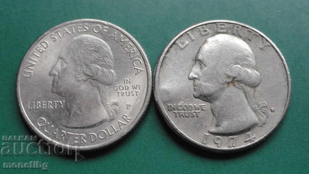 USA 1974 and 2015 - Quarter Dollar - 5