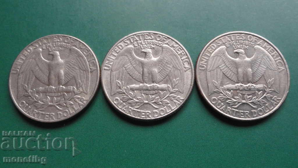 USA 1985, 1986 and 1996 - Quarter Dollar - 6 USA 1985, 1986 and 1996 - Quarter Dollar - 6