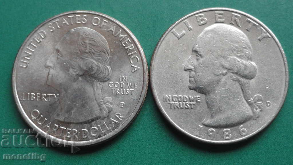 SUA 1986 și 2015 - Quarter Dollar - 6 SUA 1986 și 2015 - Quarter Dollar - 6