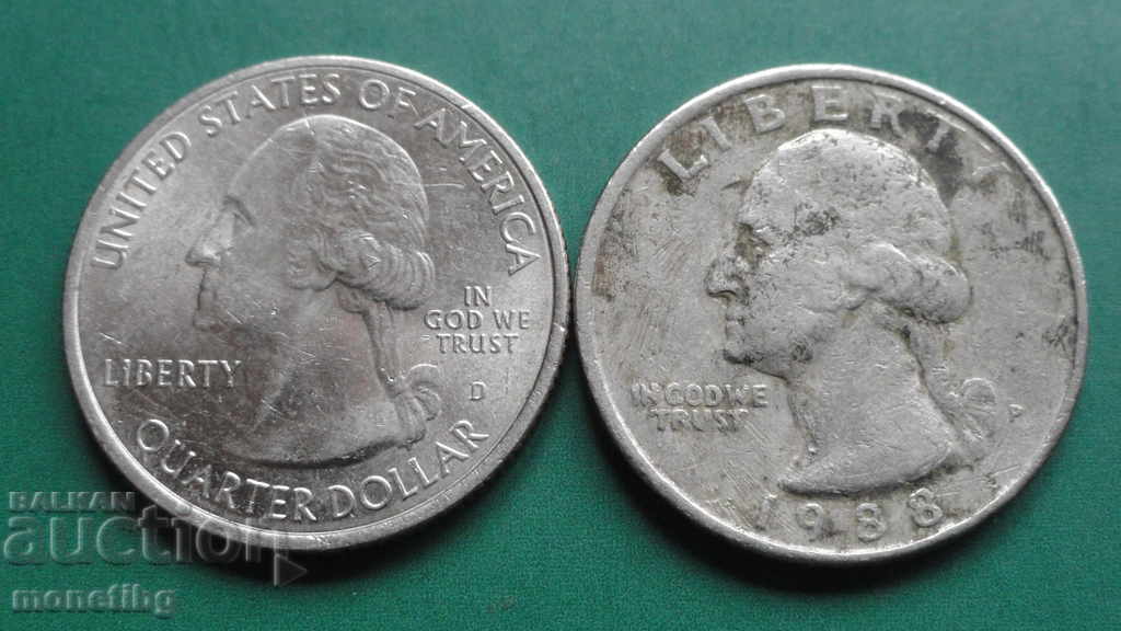 USA 1988 and 2015 - Quarter Dollar - 6 USA 1988 and 2015 - Quarter Dollar - 6