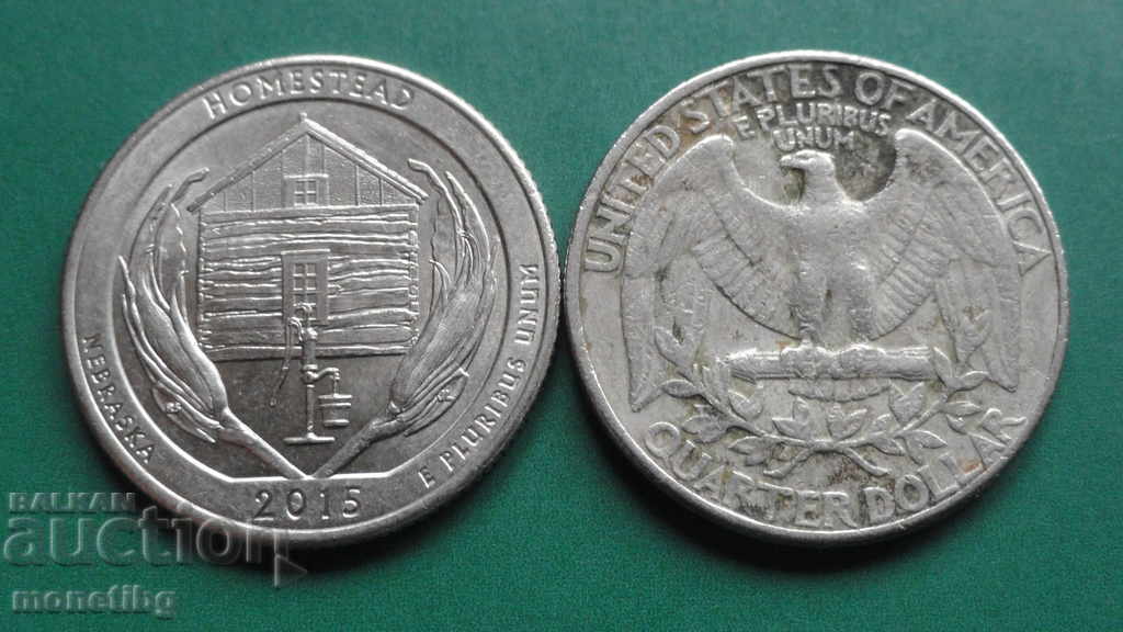 USA 1988 and 2015 - Quarter Dollar USA 1988 and 2015 - Quarter Dollar