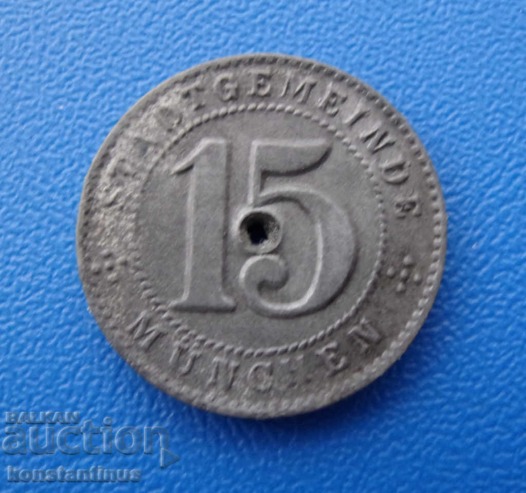 Germania München 15 Pennig 1918 Rare cu preț € 6.65 | 13.01 BGN