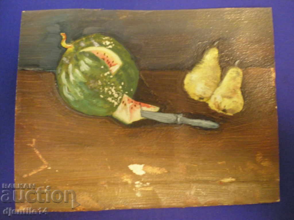 Auction drawing, oil on paper. Auction drawing, oil on paper.