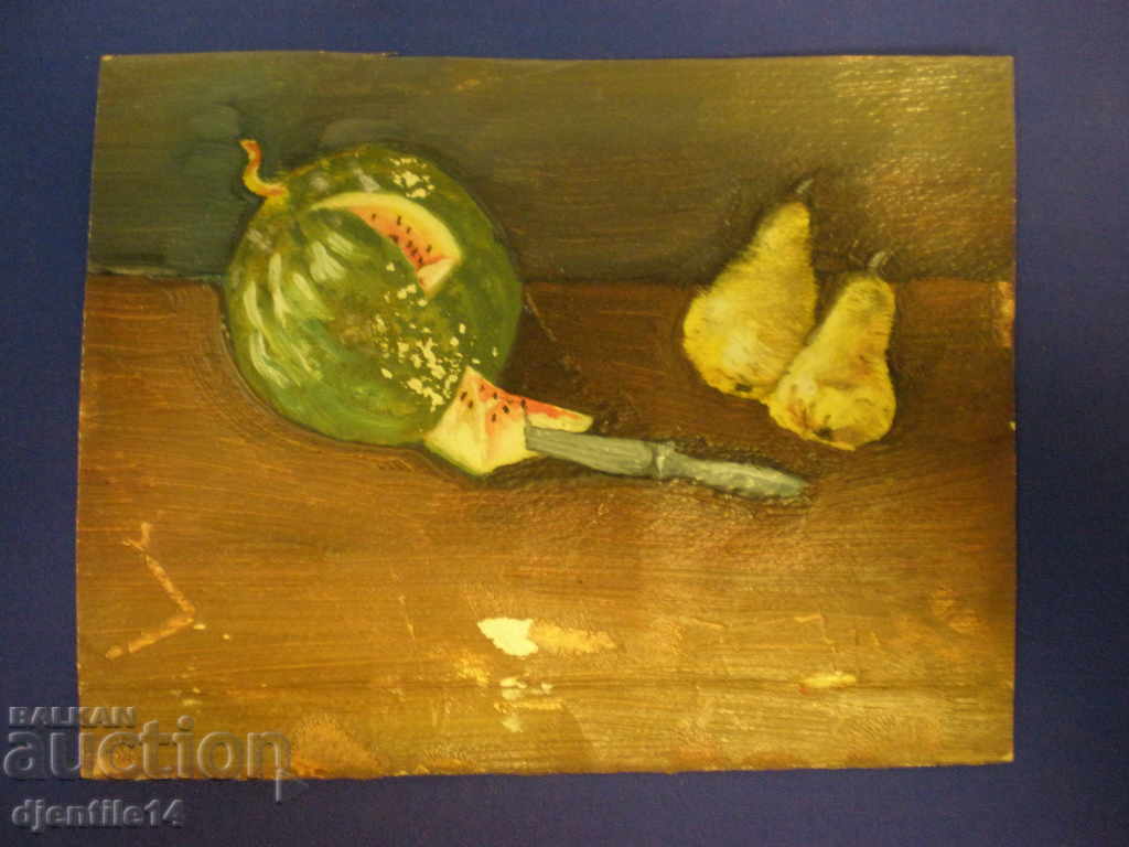 desen, ulei pe hârtie.