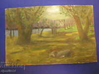 σχέδιο, λάδι σε χαρτόνι