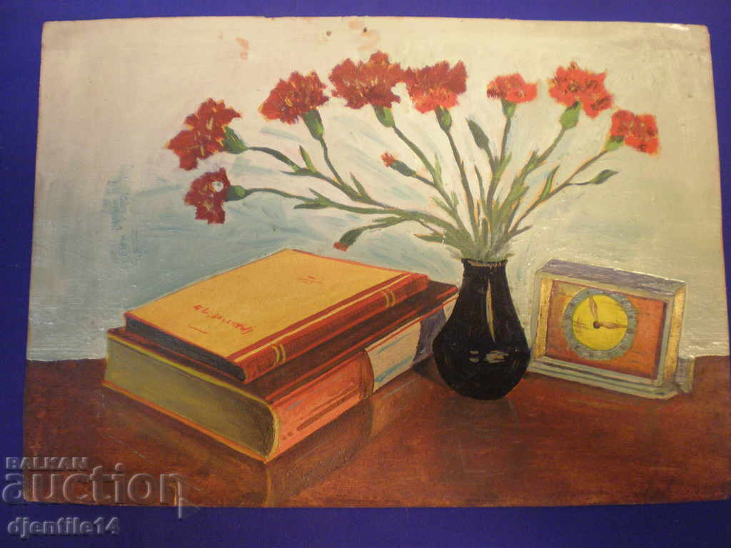 drawing, oil on cardboard drawing, oil on cardboard