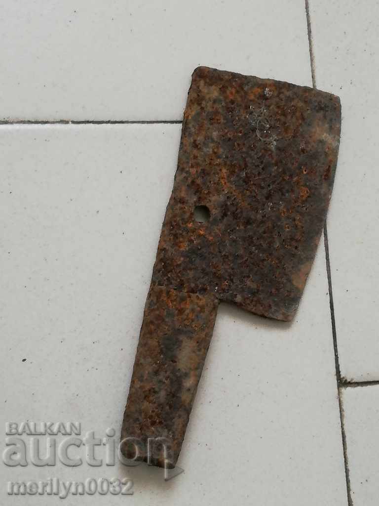 Vechi forjate Cleaver, topor, lama topor, fier forjat - 5