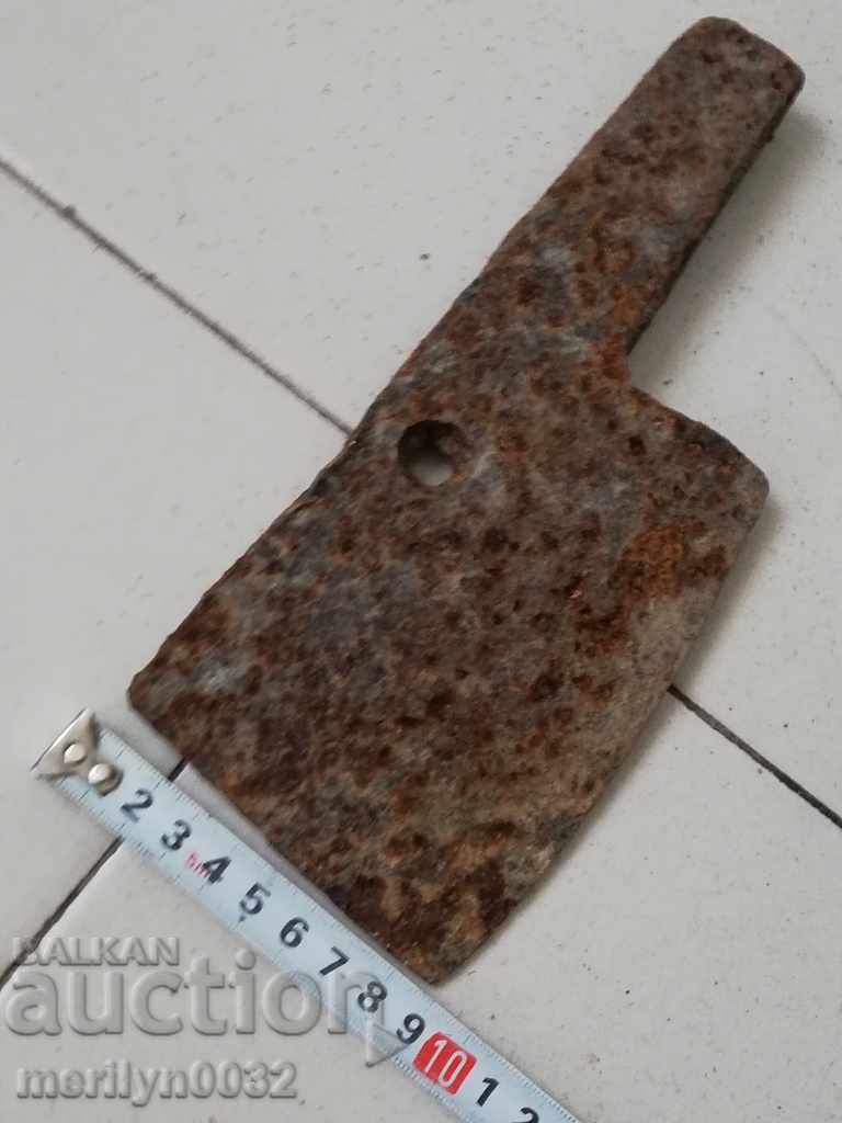 Vechi forjate Cleaver, topor, lama topor, fier forjat - 6