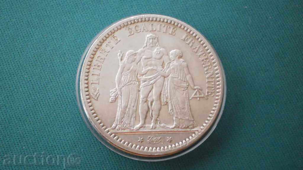 Licitație Argint Franța 5 Franci 1873 UNC R