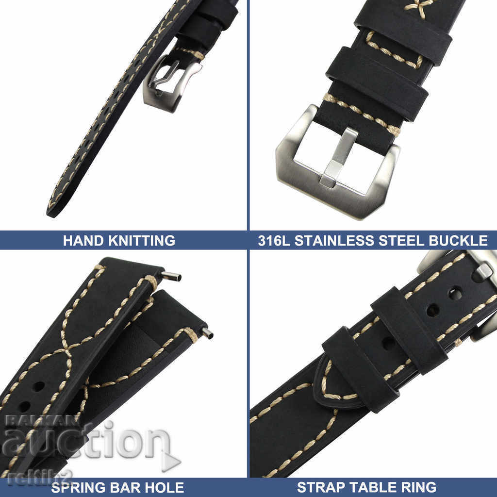Delivery of Black leather strap 20mm Delivery of Black leather strap 20mm