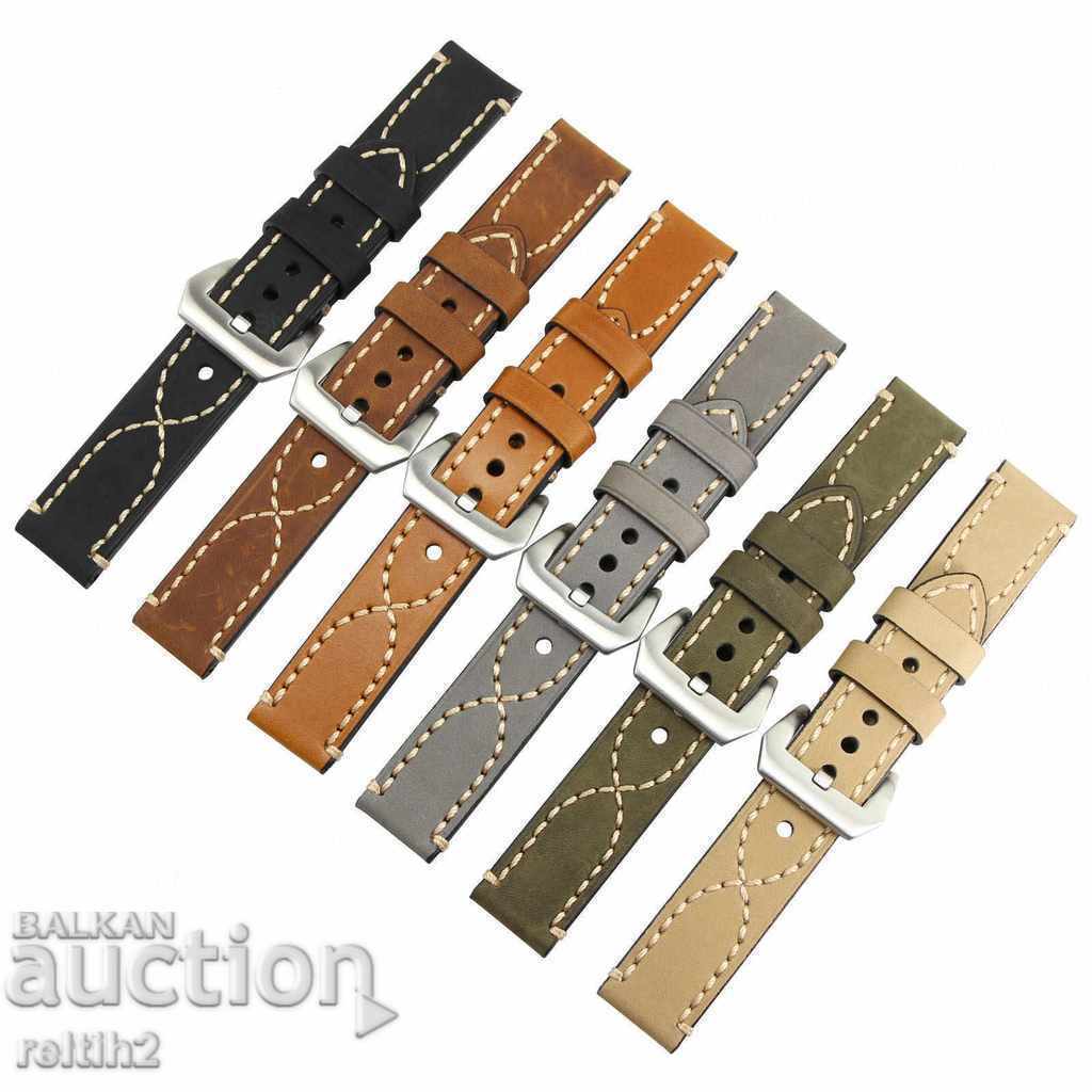 Black leather strap 20mm - 5 Black leather strap 20mm - 5