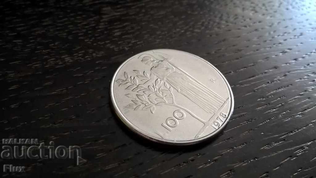 Монета - Италия - 100 лири | 1978г.