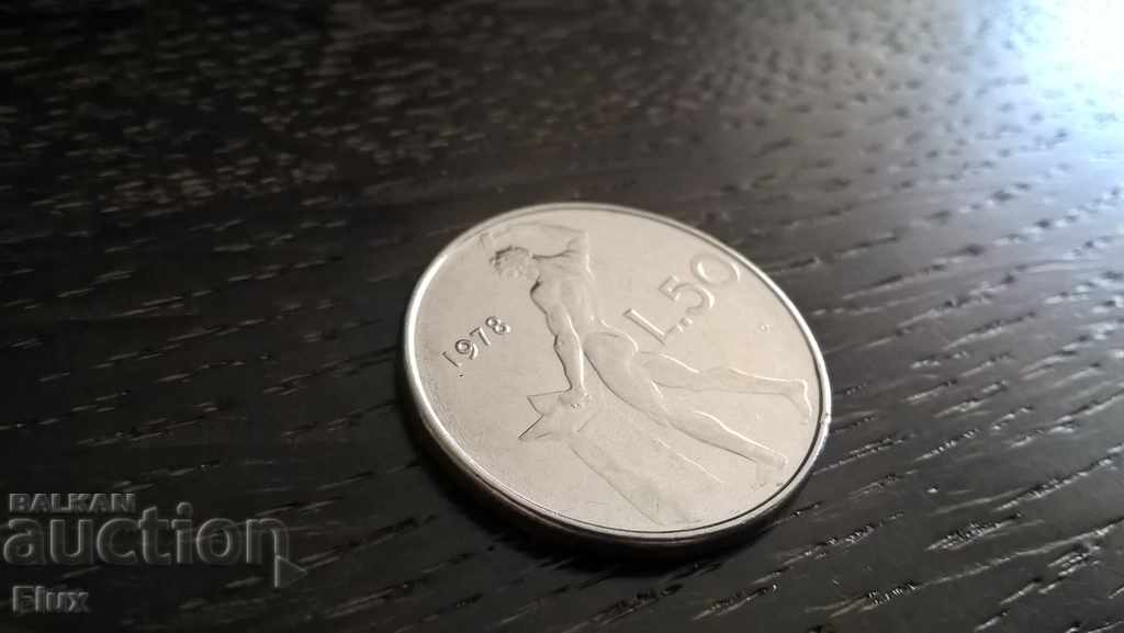 Монета - Италия - 50 лири | 1978г.