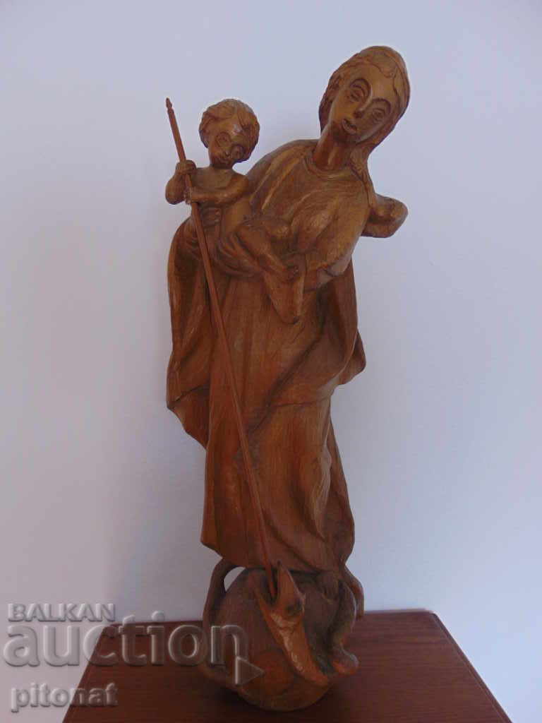 A large religious wooden statue with price 250.00 BGN | € 127.82 A large religious wooden statue with price 250.00 BGN | € 127.82