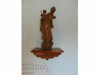 A large religious wooden statue