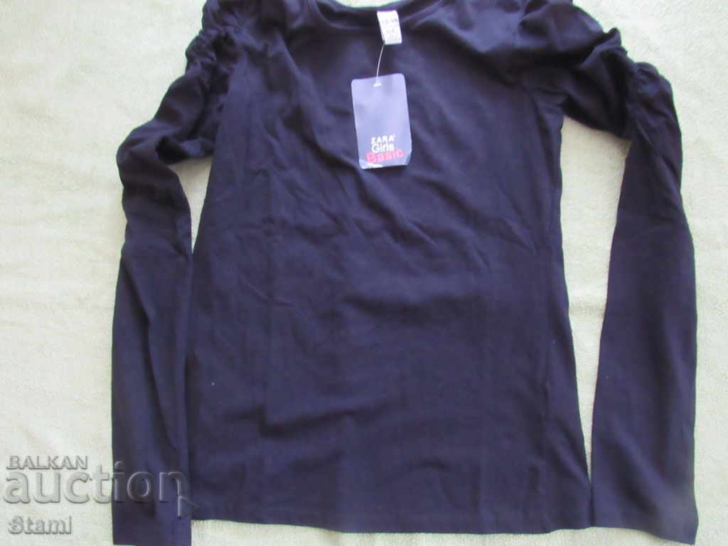 Negru bluza ZARA pentru fetiță, dimensiune 164, nouă