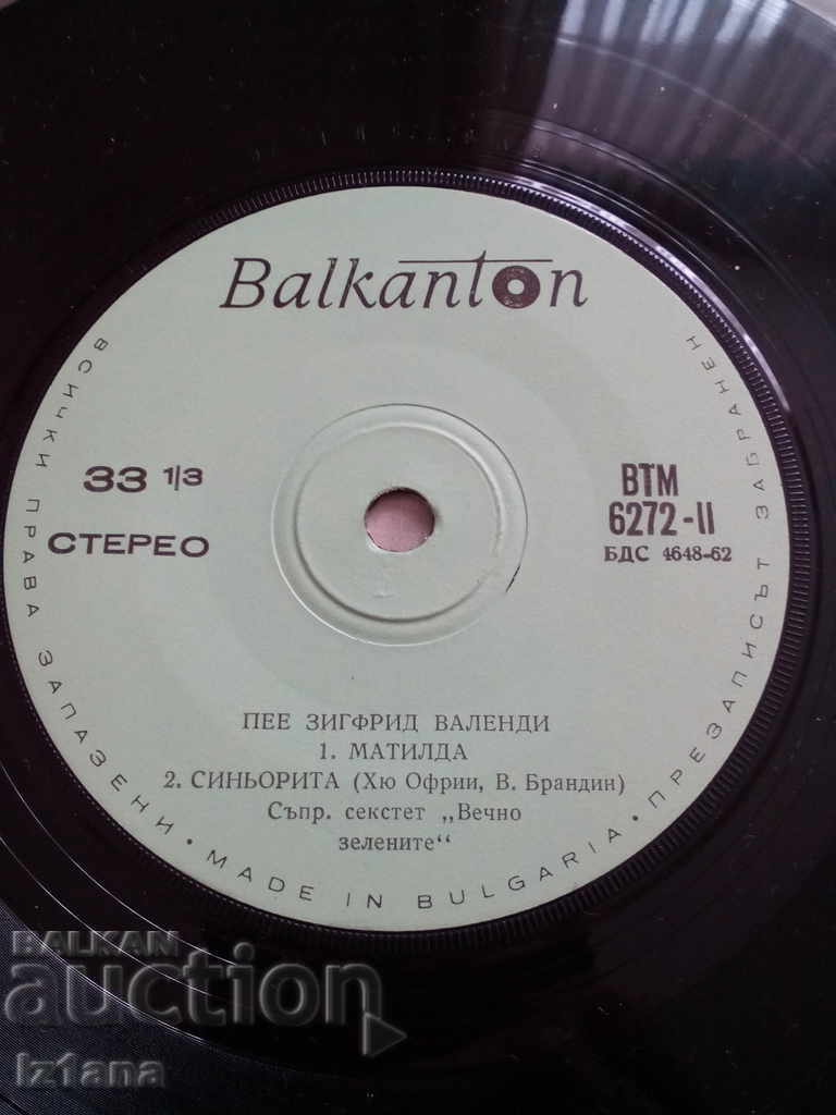 Gramophone plate Siegfried Valentini - 5 Gramophone plate Siegfried Valentini - 5