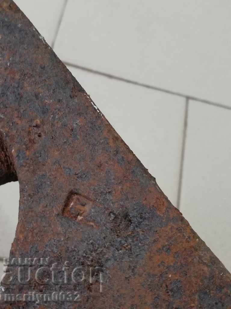 Old ax with stamped marking tool wrought iron - 5 Old ax with stamped marking tool wrought iron - 5