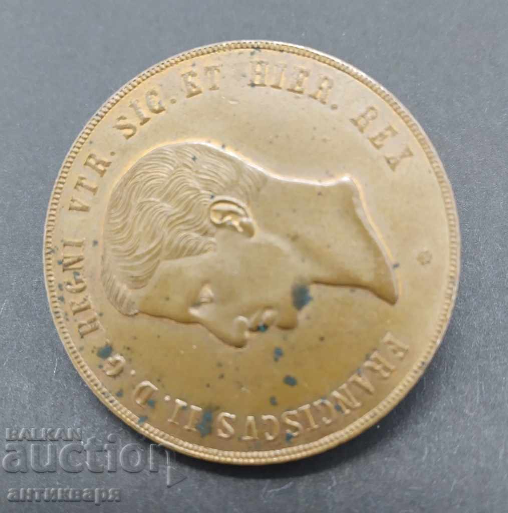 10 Tornesi Torches Francesco II 1859 - 5 10 Tornesi Torches Francesco II 1859 - 5