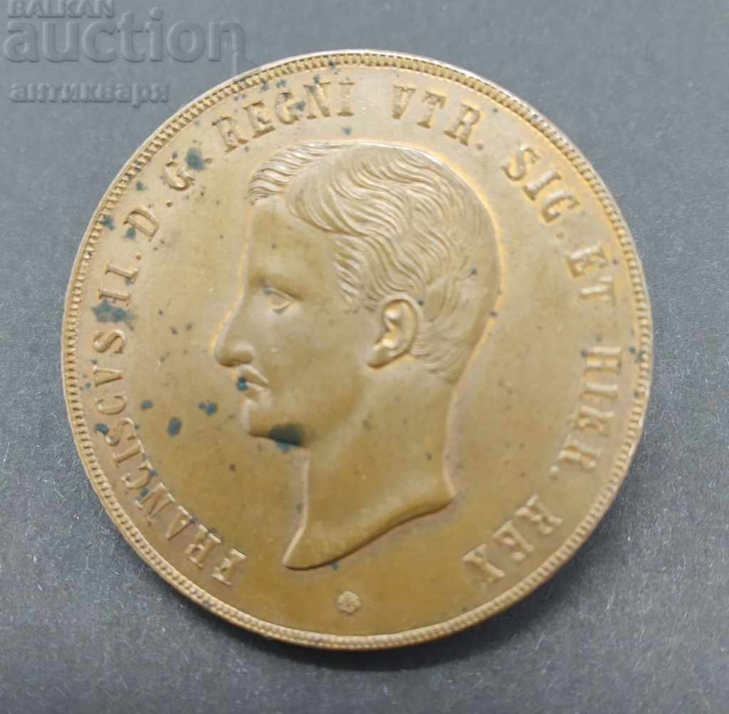 10 Tornesi Torches Francesco II 1859 - 6 10 Tornesi Torches Francesco II 1859 - 6