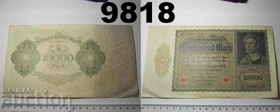Germania 10000 de mărci 1922 XF P71 Bancnote mari