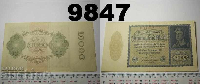 Германия 10000 марки 1922 XF P72 Банкнота