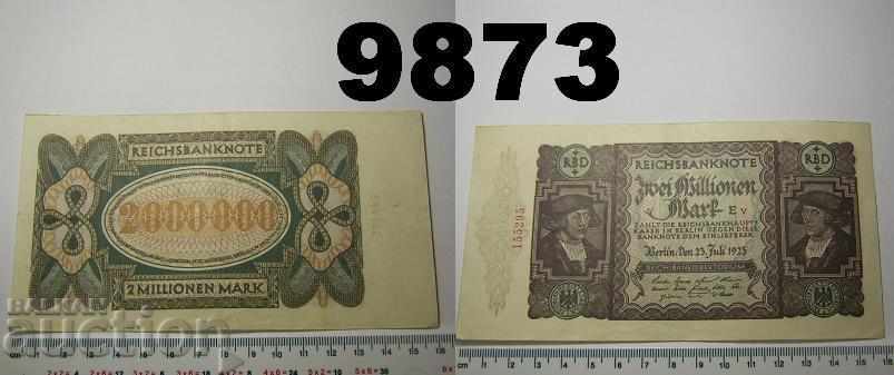 Γερμανία 2000000 σημάδια 1923 XF P89 Σπάνιο τραπεζογραμμάτιο