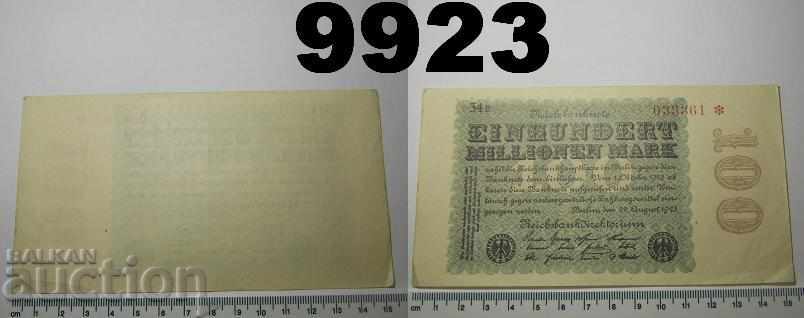 Germany 100 million marks 1923 Rare