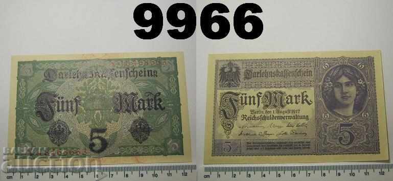 Germania 5 note 1917 bancnote UNC