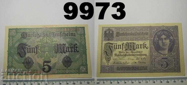 Η Γερμανία 5 σημειώνει το τραπεζογραμμάτιο UNC του 1917