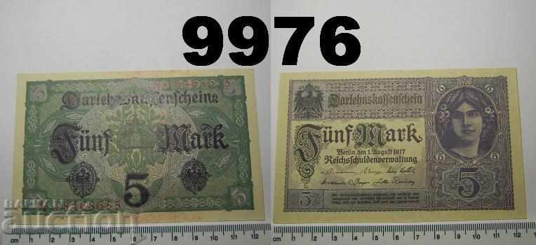 Germany 5 marks 1917 UNC banknote