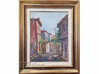 Painting Street in Nessebar Pavel Todorov oil paints ORIGINAL