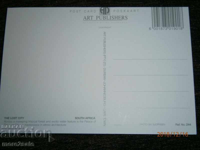 Postcard - THE LOST CITY SOUTH AFRICA CLEAR SPRING with price 1.00 BGN | € 0.51 Postcard - THE LOST CITY SOUTH AFRICA CLEAR SPRING with price 1.00 BGN | € 0.51