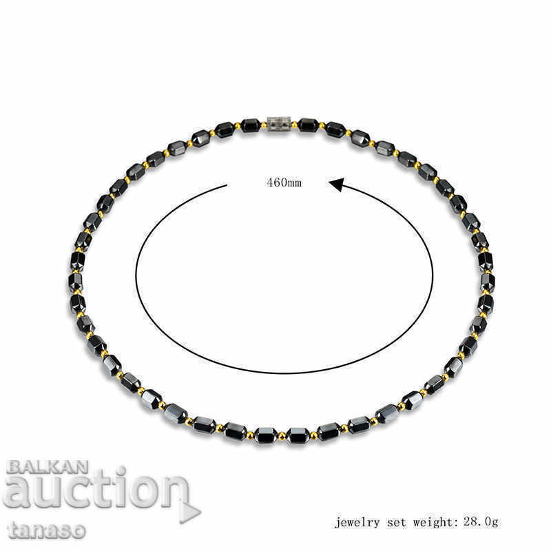 Magnetic necklace, necklace with hematite beads - 5