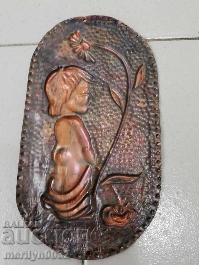 Аукцион Бакърено пано украса барелеф Аукцион Бакърено пано украса барелеф