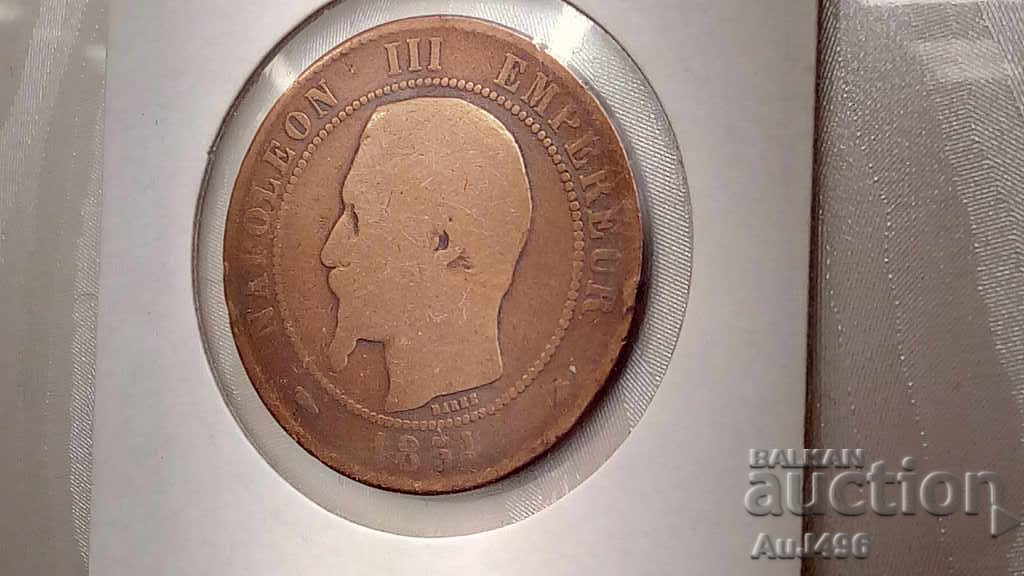 Delivery of DIX CENTIMES 1854