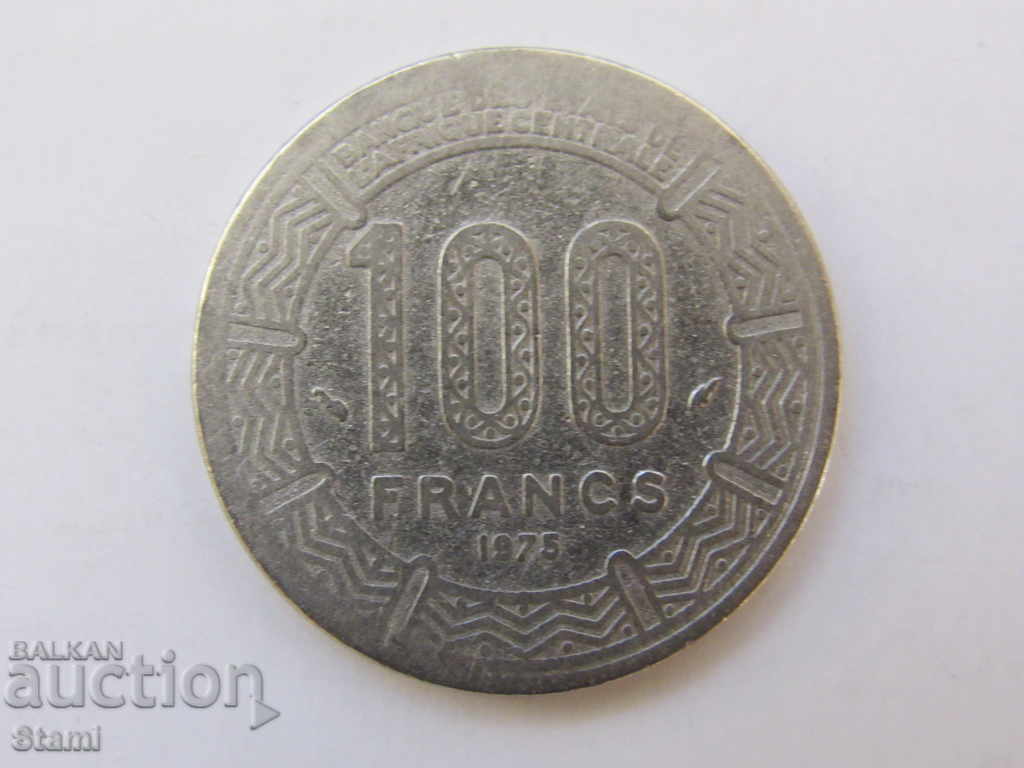 Централна Африканска Република ЦАР -100 франка,1975 г.-607 m