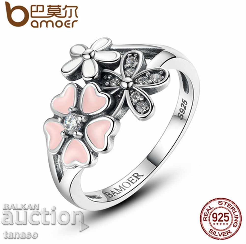 Δαχτυλίδι Νεφέλη-2 με φυσικά λευκά τοπάζια, ασήμι και ρόδιο