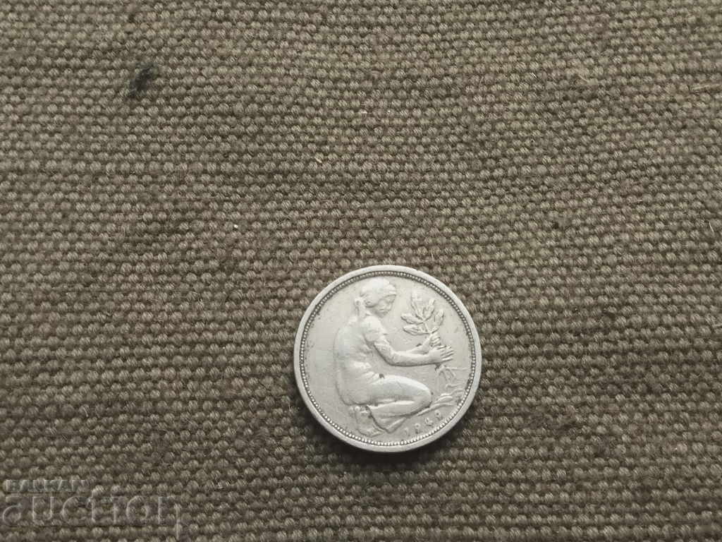50 Pfennig 1949 Germany with price 160.00 BGN | € 81.81 50 Pfennig 1949 Germany with price 160.00 BGN | € 81.81