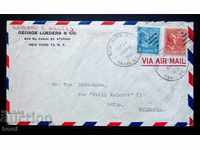 TRAVELED POSTAL PICTURE WITH AMERICAN MARKS - NEW YORK-SOFIA-1951