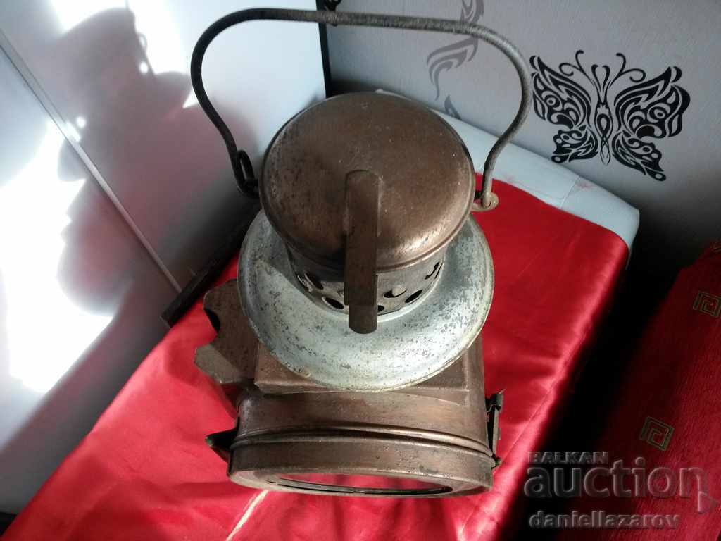 Licitație Imens felinar vechi german pe gaz pentru calea ferată