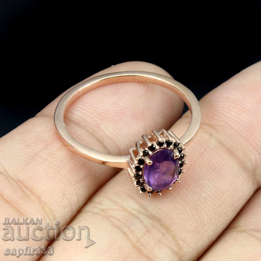 Auction UNIQUE RING WITH NATURAL AMETITIS AND BLACK TWINS Auction UNIQUE RING WITH NATURAL AMETITIS AND BLACK TWINS