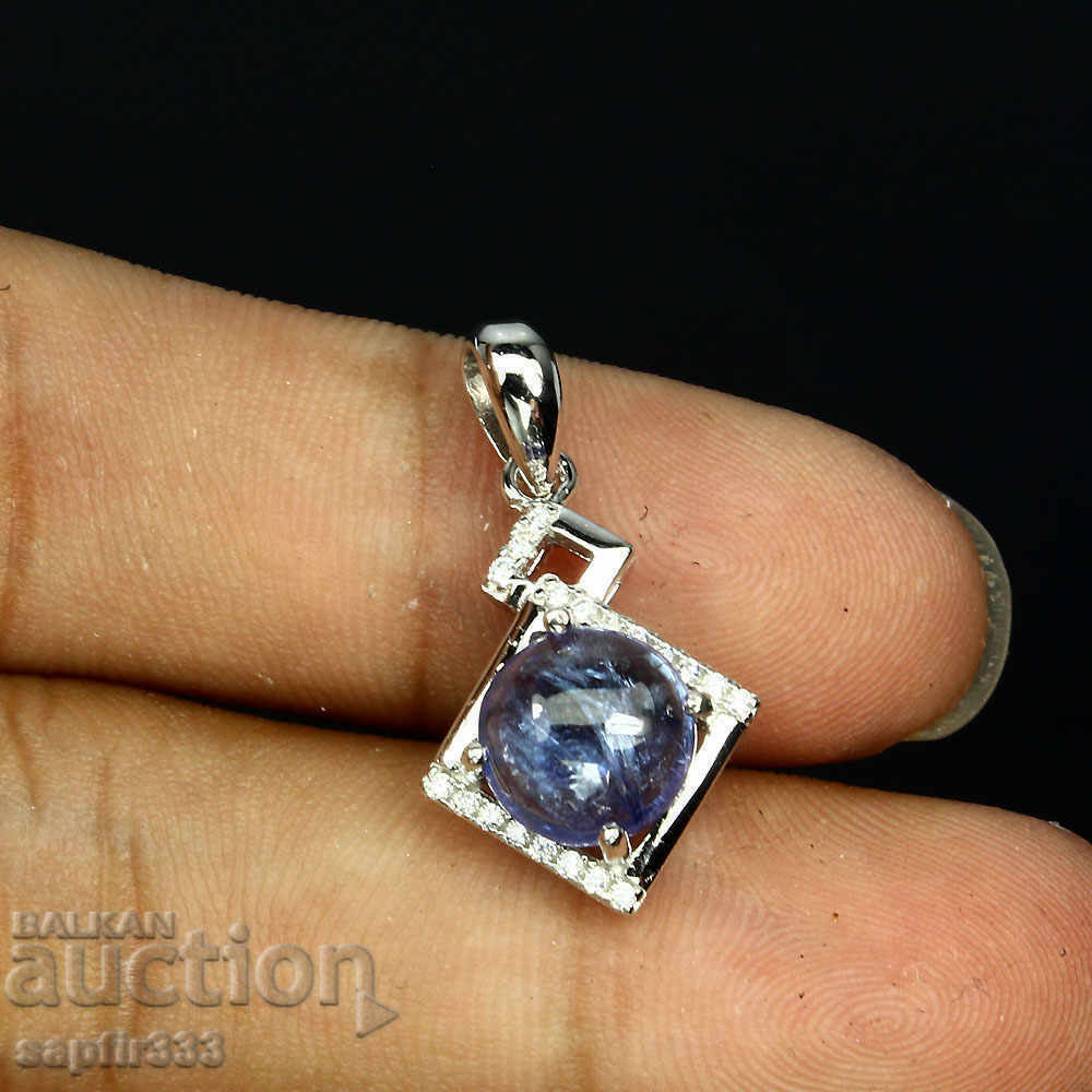 BEAUTIFUL MEDALLION WITH NATURAL TANZANITE AND ZIRCONIA with price 217.00 BGN | € 110.95 BEAUTIFUL MEDALLION WITH NATURAL TANZANITE AND ZIRCONIA with price 217.00 BGN | € 110.95