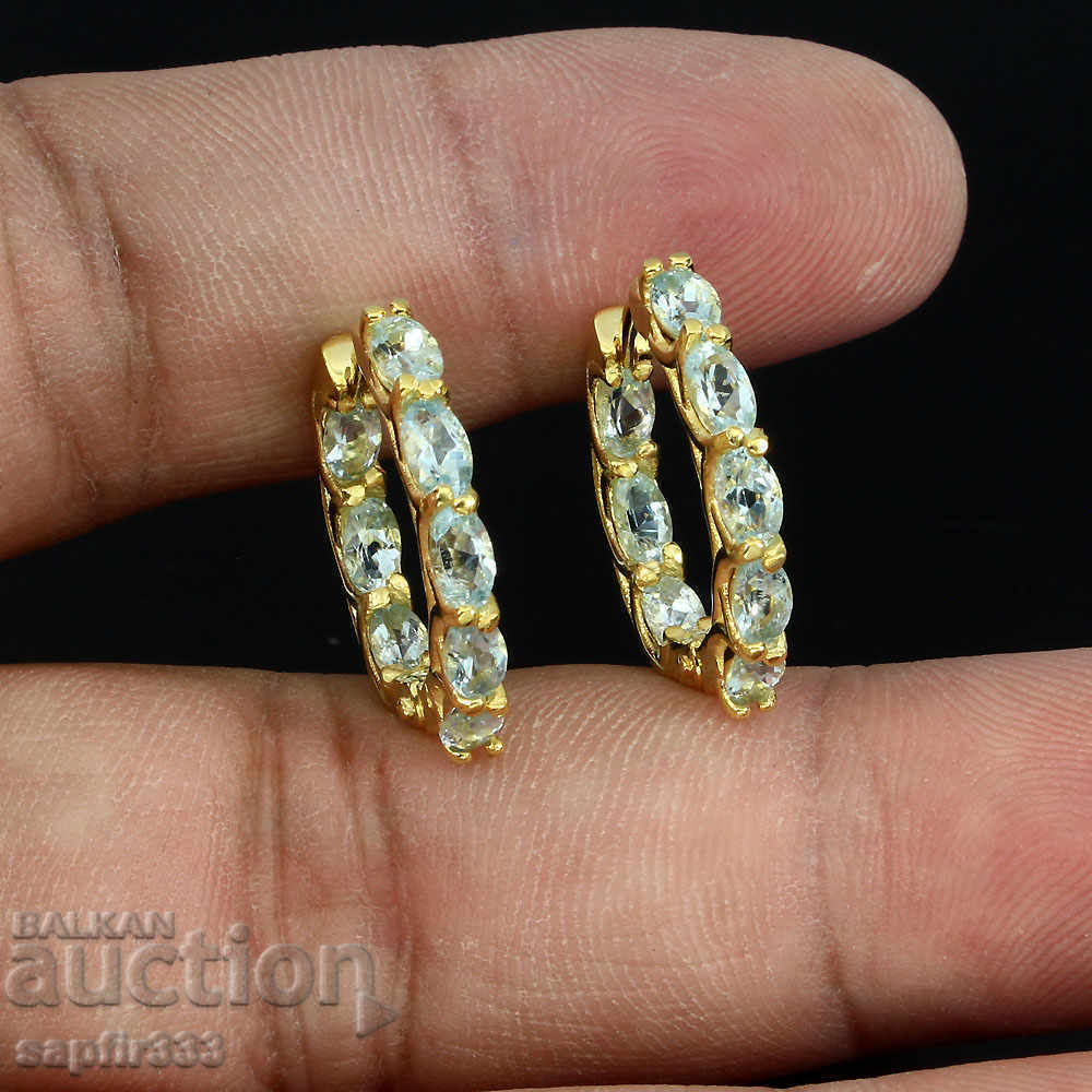 УНИКАЛЕНИ СРЕБЪРНИ ОБЕЦИ С ЕСТЕСТВЕНИ АКВАМАРИНИ с цена 327.00 лв. | € 167.19 УНИКАЛЕНИ СРЕБЪРНИ ОБЕЦИ С ЕСТЕСТВЕНИ АКВАМАРИНИ с цена 327.00 лв. | € 167.19